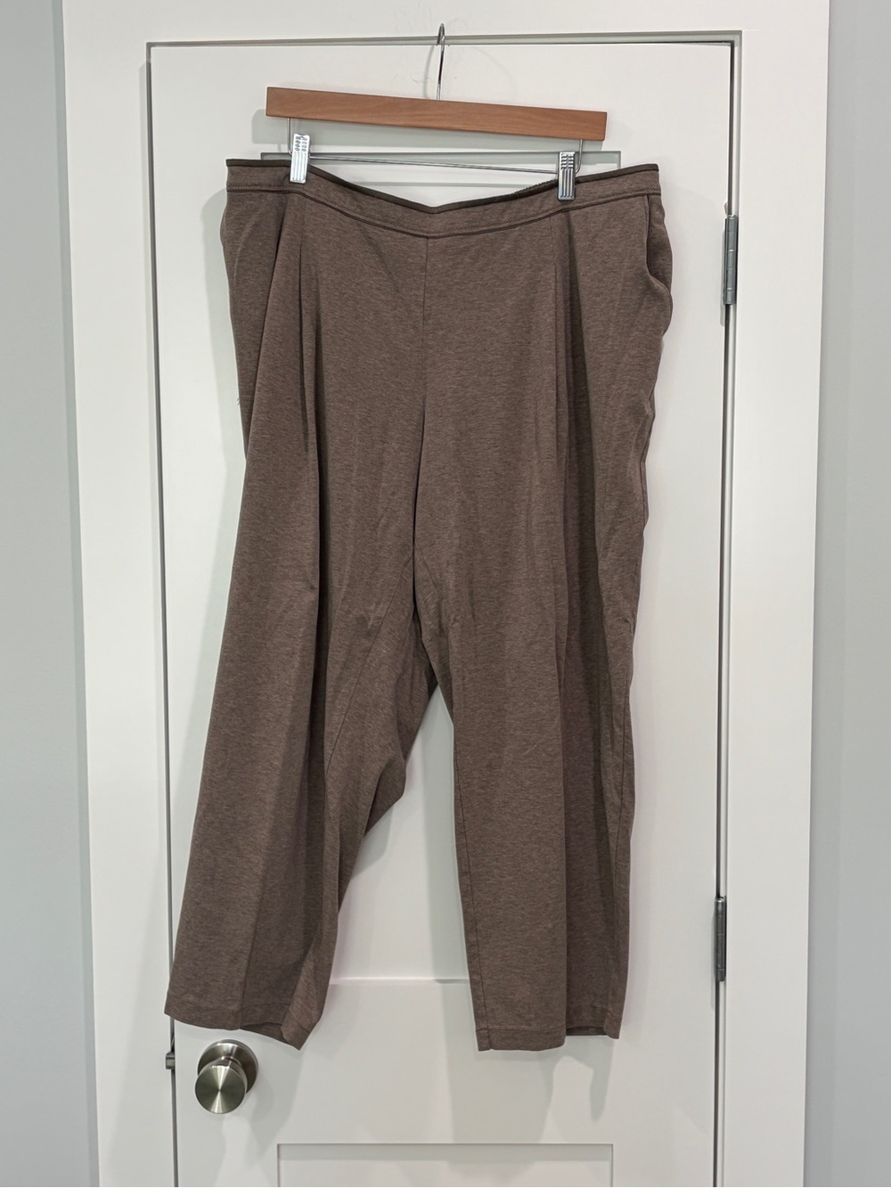 Casual Brown Stretch Pull-On Pants